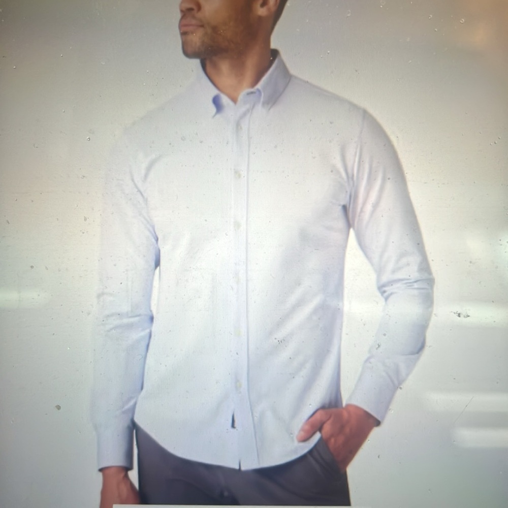 Mizzen+Main Ellis Oxford Sky Blue Dress Shirt Long Sleeve - Size M